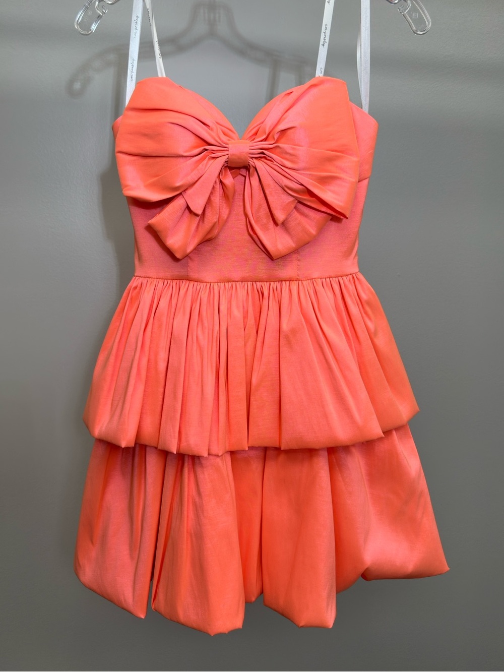 Coral Strapless Bow Dress